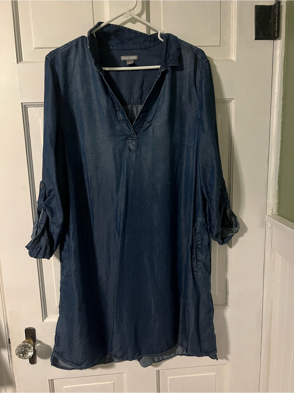 Rails Indigo Tunic - Deep Navy V-Neck Button-Tab Sleeves